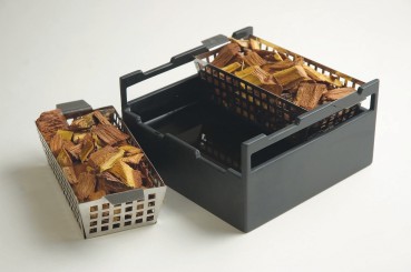 Einweichbox für Holz Chips mit 2 Räucherkörben aus Edelstahl